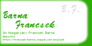 barna francsek business card